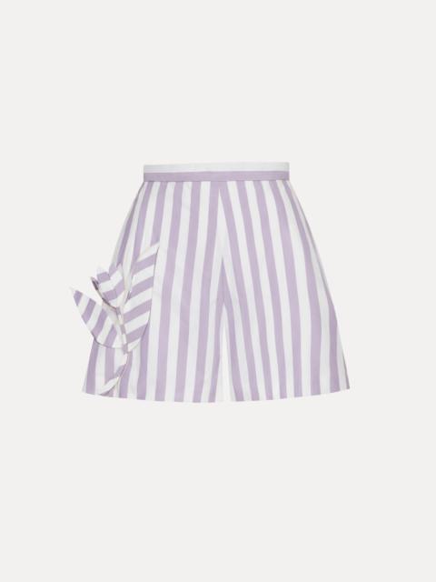 FLORAL CUTOUT STRIPED SHORTS