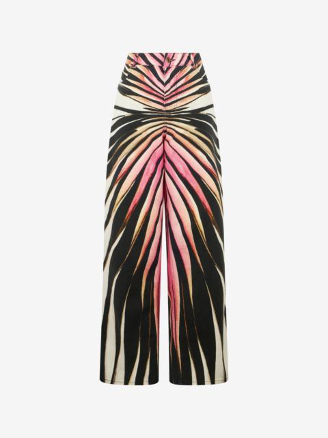 Jeans With Ray Of Pink Print