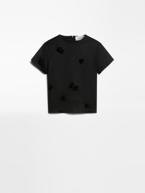 MENDOZA Slim-fit top with embroidered rose detail