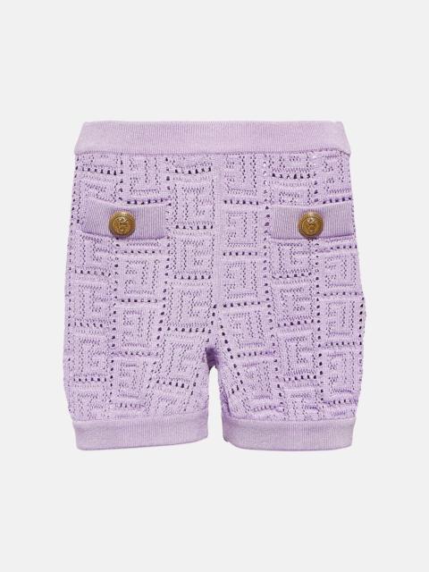 monogram mesh knitted shorts