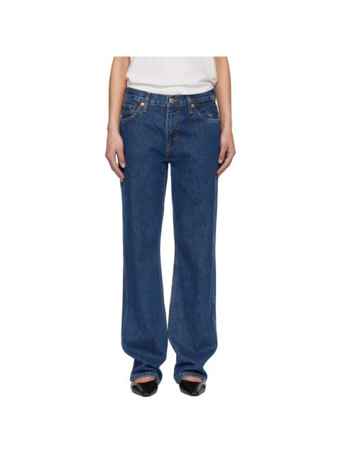 Blue 90s Mid Rise Loose Jeans