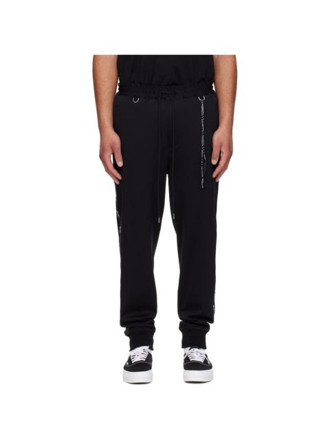 Black Skull Tape Jersey Track Pants