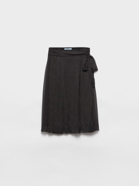 Printed chiffon wrap skirt