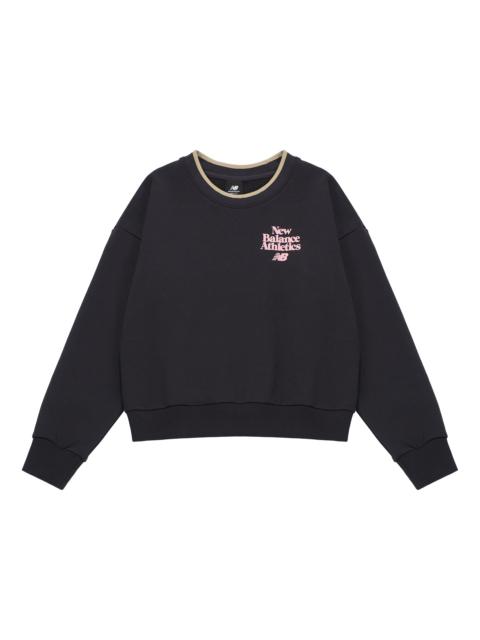 (WMNS) New Balance Athletics 70s Crewneck Sweatshirt 'Black Pink' AWT23552-PHM