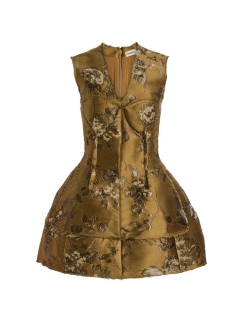 Brynelle Floral Embroidered Dress bronze