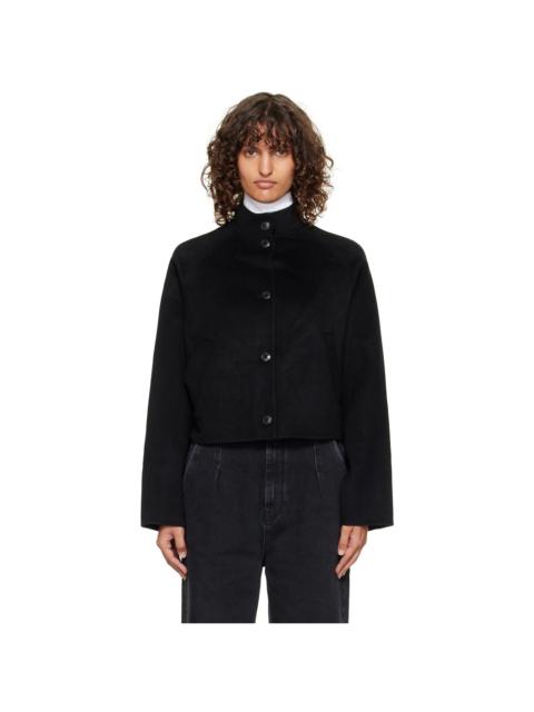 Black Nyma Wool Drap Jacket