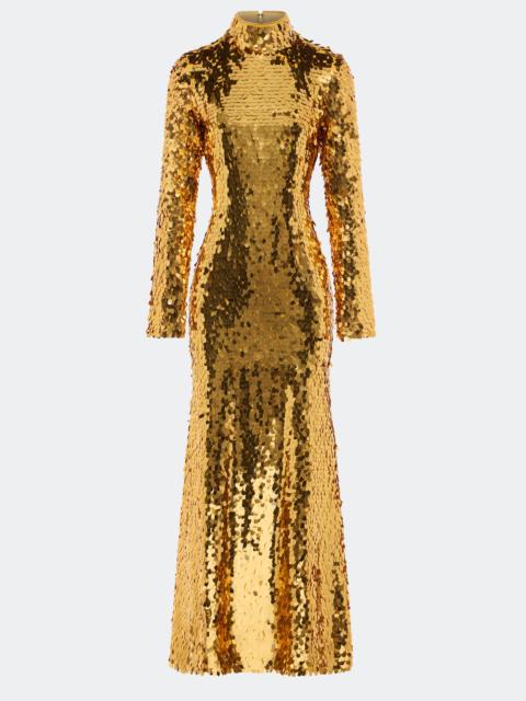 Sculpty Sequin Dress In Star Gold