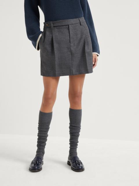 Virgin wool sartorial mini skirt