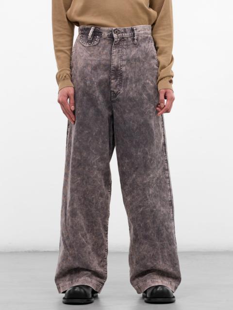 Gray Corduroy Wide Leg Trousers