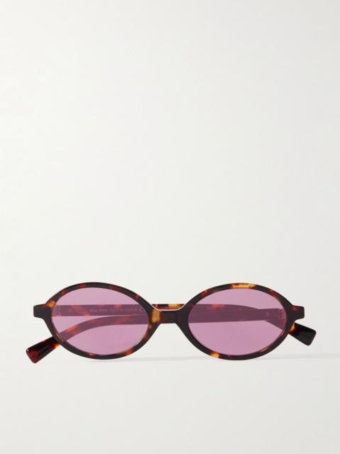 Oval-frame tortoiseshell acetate sunglasses Tortoiseshell