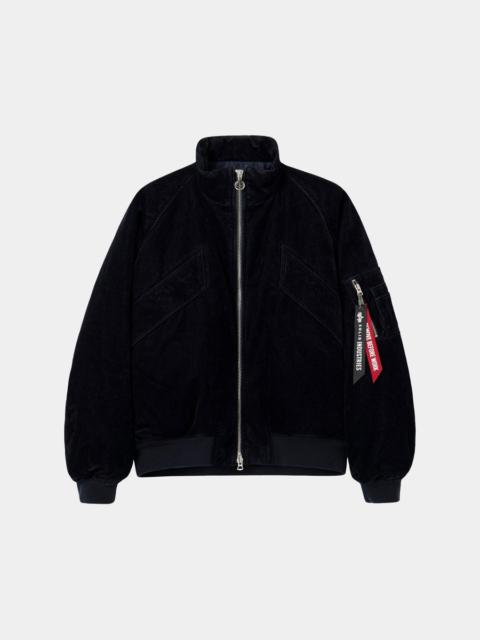 SOLID HOMME X ALPHA VELVET DENIM MA-1 JACKET