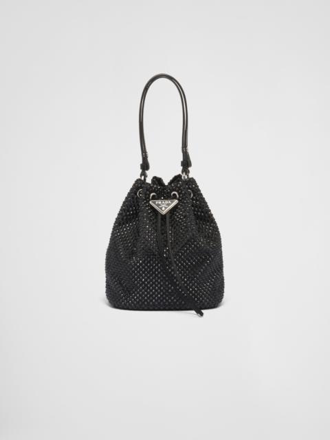 Satin mini-bag with crystals