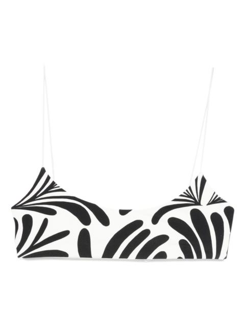 leaf-print bikini top
