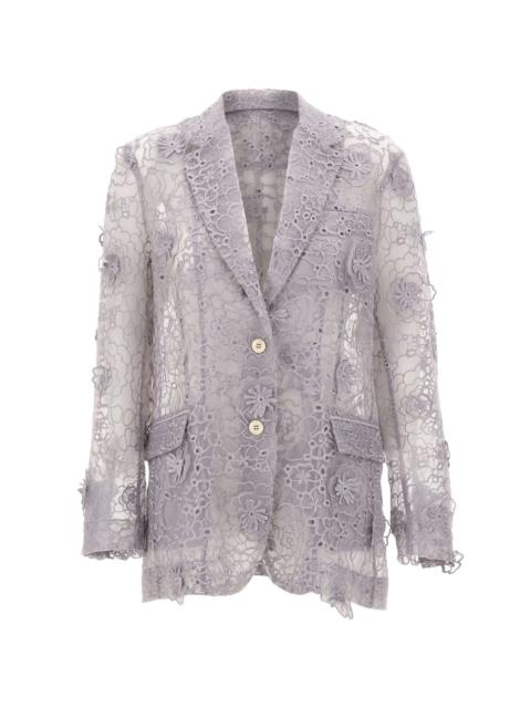 Sydney floral-embroidery blazer