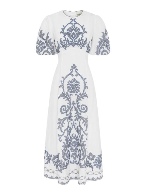Hazel Embroidered Midi Dress