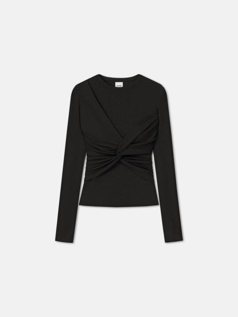 Draped Mesh Jersey Top