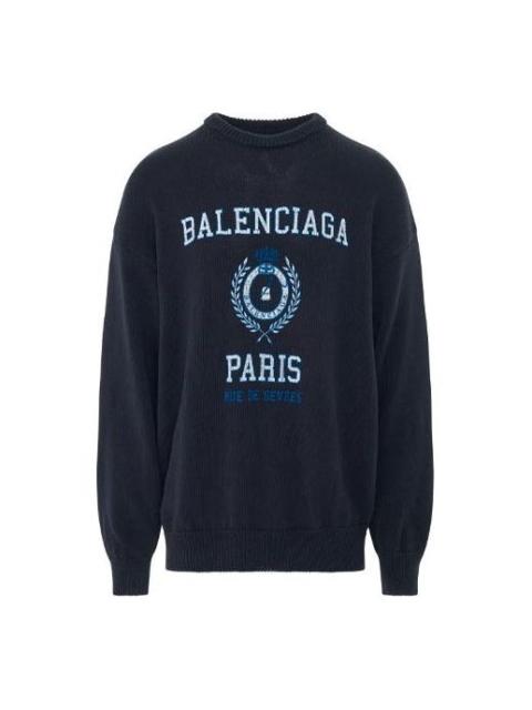 Men's College Crest Sweater in Navy Blue