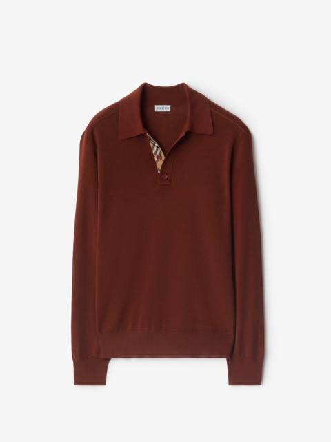 Long-sleeve Wool Polo Shirt