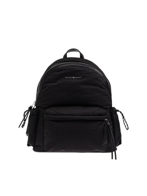 logo-plaque quilted backpack