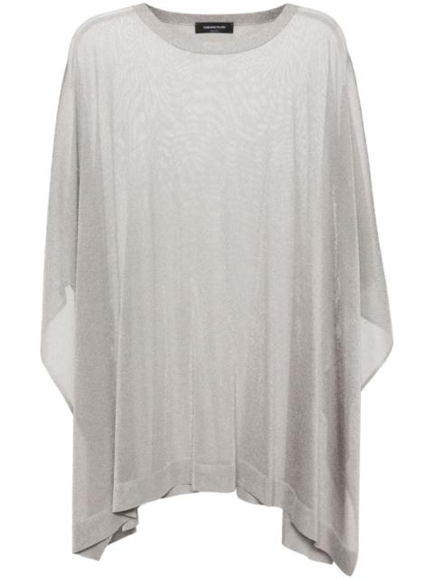 semi-sheer knitted cape