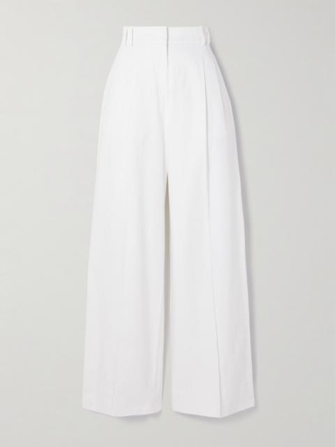 + Net Sustain Pleated Linen Wide-leg Pants