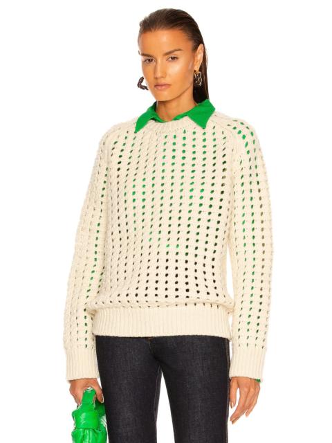 Open-knit wool sweater
