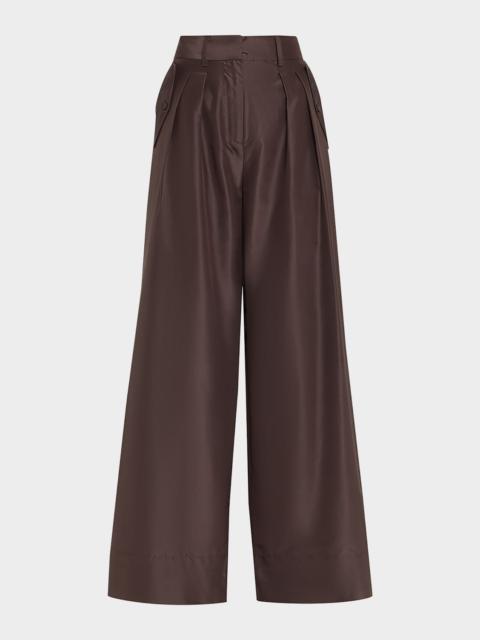 Charlie Wide-Leg Silk-Blend Pants