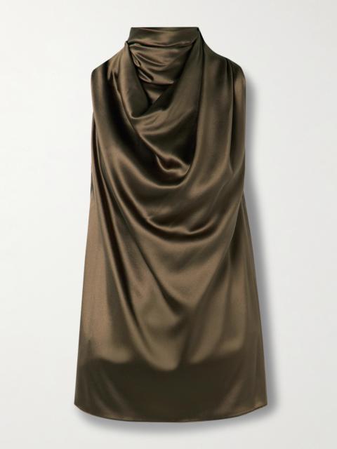 Sleary Draped Silk-satin Top