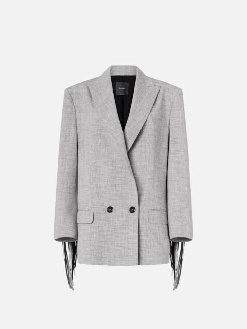 DOUBLE-BREASTED JACKET WITH FRINGING