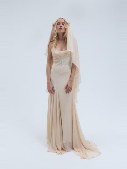 DIA MAXI DRESS IN ANTIQUE SILK CHIFFON