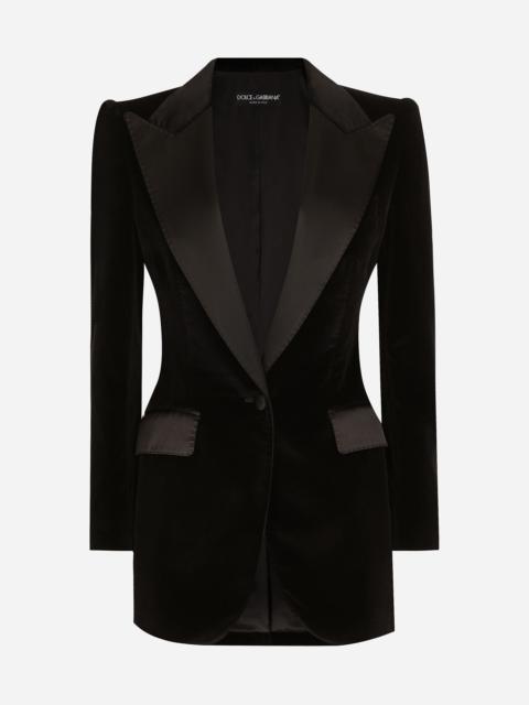 Single-breasted velvet Turlington tuxedo jacket