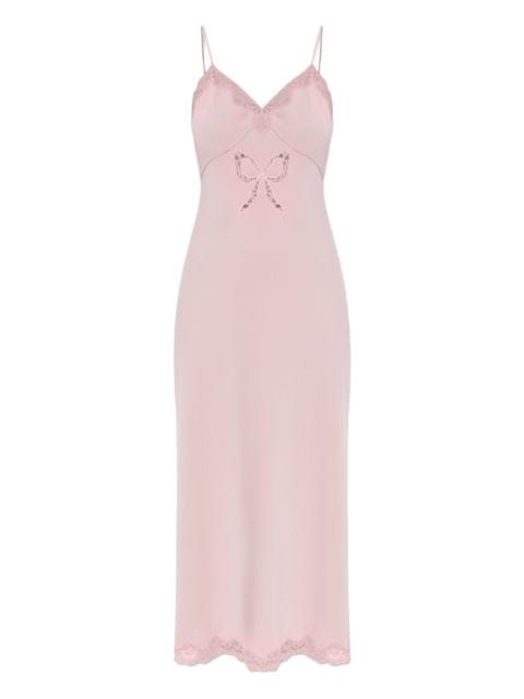 Manuela lace-trimmed bow dress