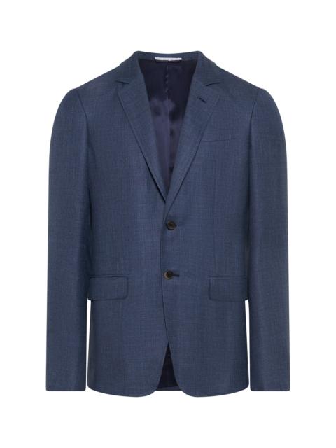 Irving Jacket in Denim Virgin Wool Silk with Linen