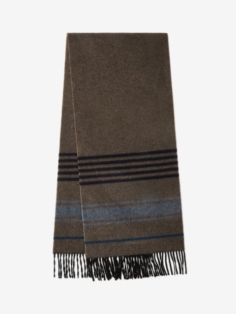 Brown/light Blue wool and cashmere scarf