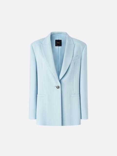 SINGLE-BREASTED CADY BLAZER WITH JEWEL BUTTON