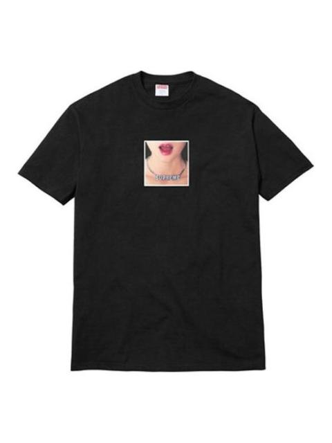 Supreme SS18 Necklace Tee Black Printing Short Sleeve Unisex SUP-SS18-0036