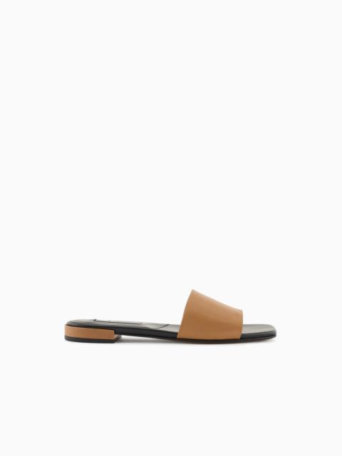 GIORGIO ARMANI X 10 CORSO COMO CALFSKIN FLAT SANDALS