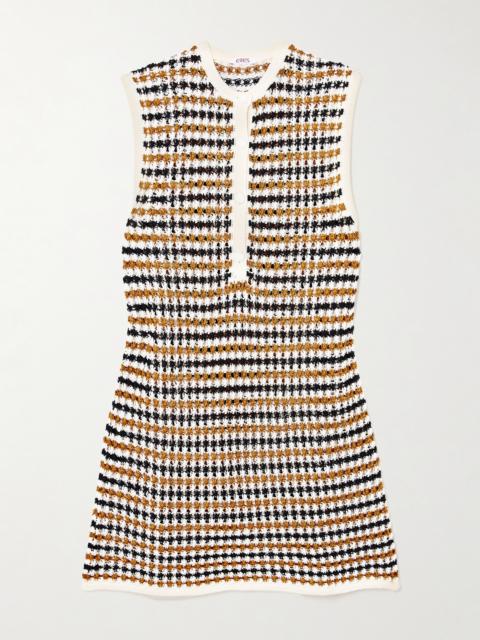 Tempo Inedite Striped Crocheted Cotton-blend Mini Dress