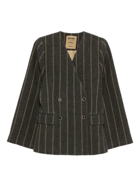 striped double-breasted blazer