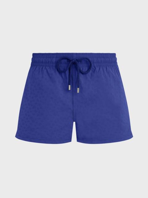 Men Short Swim Trunks Jacquard Turtles
