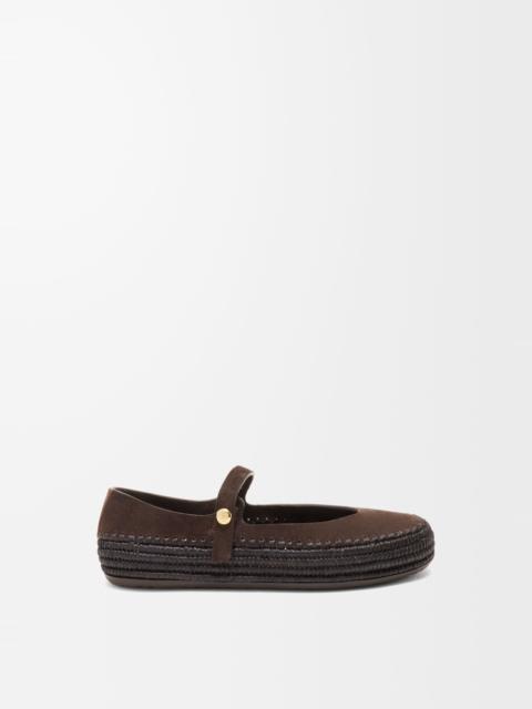 Rio Mary-Jane in suede and raffia