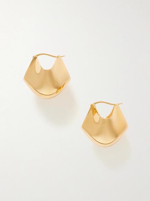Lotus Medium Gold-plated Hoop Earrings