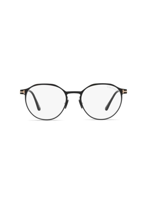 round-frame raised-bridge glasses