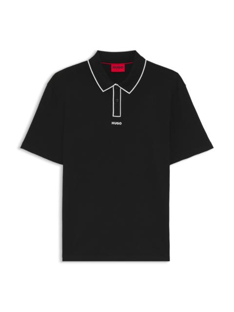 CONTRAST-TRIM POLO SHIRT IN COTTON JERSEY