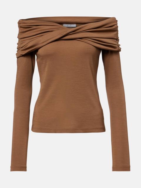 Orafo draped virgin wool top