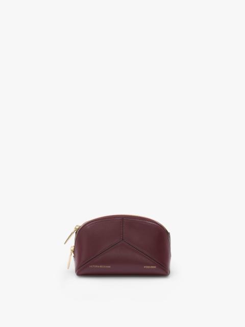 Victoria Mini Travel Pouch In Burgundy Smooth Leather