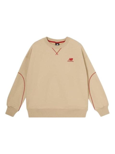 (WMNS) New Balance Athletics LNY French Terry Crewneck 'Brown' AWT31570-BNN