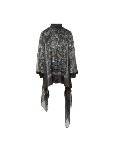 Paisley Print Satin Dress