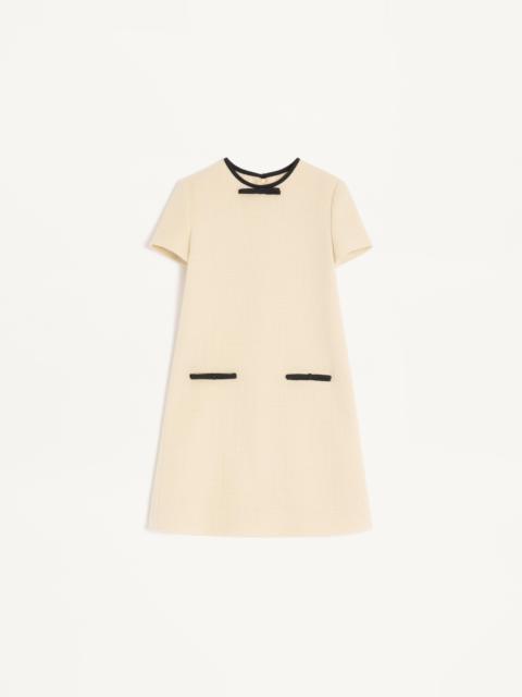 SHORT DRESS IN PLAIN WOOL TWEED