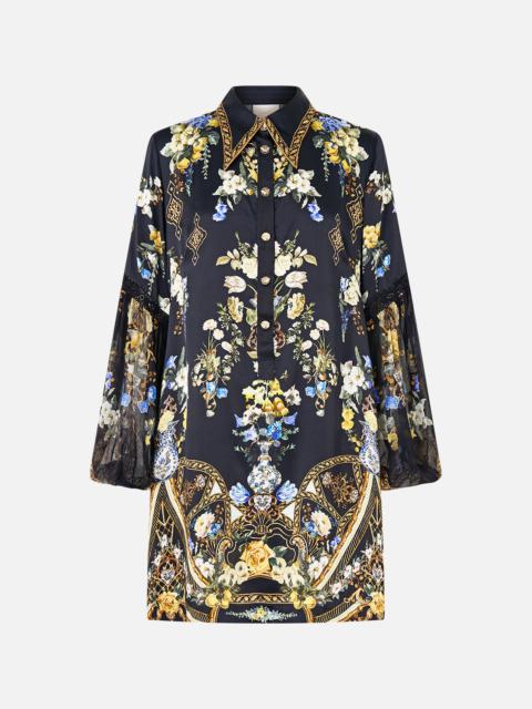 SHIRT DRESS WITH BLOUSON SLEEVE